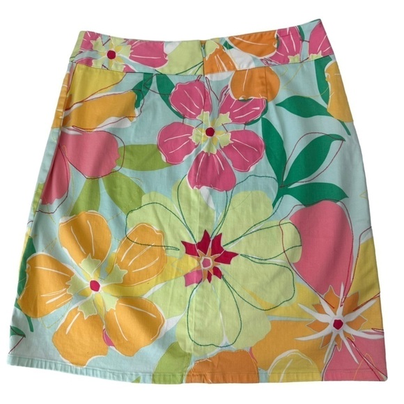 Talbots Floral Summer Garden Stretch Skirt, 8P - Picture 4 of 9